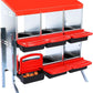 Nesting Boxes for Chickens, Chickens Laying Boxes for Chicken Coop with Legs, 6 Compartments Chicken Nesting Boxes, with Removable Tray, Easy Cleaning, for Hens Outdoor Chicken Coop Farm Yard, Red