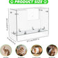 Acrylic Rabbit Hay Feeder with Lid, Transparent Hanging Food Dispenser Hay Feeder for Bunny Rabbits Guinea Pig Cage Chinchillas Hamsters Small Pets and Animals（Medium