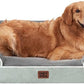 EHEYCIGA Orthopedic Dog Beds for Extra Large Dogs, Waterproof Memory Foam XL Dog Bed with Sides, Non-Slip Bottom and Egg-Crate Foam Big Pet Couch Bed with Washable Removable Cover, Greyish Green