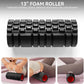 5 in1 Foam Roller Set for Deep Tissue Muscle Massage, High Density Fitness Exercise Foam Roller, Massage Roller, Massage Ball, Resistance Band, for Whole Body (Black)