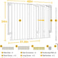 Cumbor 34" Extra Tall No Bottom Bar Baby Gate for Stairs, Auto Close Dog Gate Indoor for Larger Pets, 31.6-48" Hardware Mounted Safety Gate for Doorways, Wide Walk Thru Door for Easy Access (White)