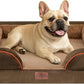 Comfort Expression Small Dog Beds Waterproof Orthopedic Foam Dog Sofa Beds for Medium Dogs Comfy Pet Bed with Washable Removable Cover & Non-Slip Bottom(Small,Brown)