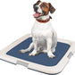 IRIS USA Pee Pad Holder - For Potty Training Regular Sized Dog & Puppy Pee Pads, Secured Latches, Non-Skid Feet, Leak Protection, Fits 22"x22" Pad or Larger, Square, Navy