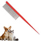 Grooming Pet Comb Rat Tail Dematting Cat and Dog Comb，Rounded Ends Design for Safe Tangle Removal, Hairstyling, Massage，Loose Hair Removal，Prevent Irritation，Fluffing Paws,Face,Tail,Remove Tear Stain