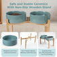 SPUNKYJUNKY Elevated Dog Bowls Ceramic, 8.3'' Dogs Food Water Bowls Raised with Non-Slip Bamboo Stand for Large Sized Breed Microwave Dishwasher Safe - 60 OZ,Dark Green
