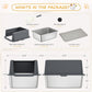 Stainless Steel cat Litter Box, Covered Metal Litter Box, cat Litter Pans with high Sides, Kitty Litter Boxes for Indoor Cats (Non Sticky, Easy to Clean, Anti-Urine Leakage) 17.5" L x 13.5" W x 6" H