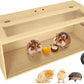 32" Hamster Habitat Enclosure, Top Opening Lockable Roof Door, Gerbil Dwarf Hamster Cage with Hygrometer, Chewproof Syrian Hamster Cage for Mice, Small Animal, (Wooden, 32" L x 16" W x 16" H)