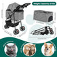 Pet Stroller,Dog Stroller for Small Medium Dogs Cats,3 Wheels,Foldable,with Breathable Mesh Canopy,Cup Holders,Easy Assembly,Grey