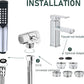 Tub faucet spayer attachment,Bathtub Shower Head Sink-Faucet with 5 Adapters, 79" Hose for Pet Dog Rinse, Baby Bath & Hair washing, ON/OFF Extension for Tub Faucet, Utility Sink, Garden,Bathroom