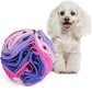 Pet Snuffle Ball, Puzzle Sniffing Interactive Dog Ball for Blind Dogs Training Stress Relief Dog Enrichment Toys Treat Machine Washable (Pink and Purple, 10cm)