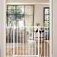 29"-40" Baby Gate for Stairs, Auto Close Stroller Friendly Dog Gate Indoor for Doorways, Pressure Mounted Baby Gate, Easy Walk Through Gate for Children & Pets, White