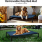 Veehoo Soft Plush Elevated Dog Bed, Raised Dog Beds with Heavy Duty Frame, Non-Slip Silicon Feet, Washable & Breathable Pet Cot for Indoor or Outdoor Use, 47" x 29", Navy Blue, CWC2432A