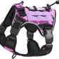 Heavy-Duty Tactical Dog Harness for Large Dogs, No Pull Adjustable Reflective Pet Vest with Molle System, K9 Military-Grade Control for Service Training, Outdoor & 10+ Breeds, Purple Camo, Small