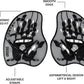 Arena Unisex Adult Vortex Evolution Swimming Hand Paddles for Women and Men Adjustable Straps Curved Design