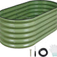 1MORE Galvanized Raised Garden Bed- Planter Garden Boxes Outdoor, Raised Beds for Gardening, 4x2x1.4ft Metal Garden Bed Kit for Vegetables Flower, Planter Raised Bed with Protective Tape & Tools.Green
