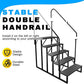 RV Stairs 5 Step Ladder, RV Steps Anti-Slip, Hot Tub Steps with Handrail, 660 lbs RV Ladder for 5th Wheel RV, Mobile Home Stairs（2 Handrails
