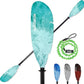 Angler Kayak Paddles Carbon Fiber Shaft and Plastic Blade, Floating Adjustable Fihsing Kayak Oars with Paddle Leash, 230-250cm/90-98 inch