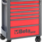 Beta RSC24 Heavy Duty Rolling Tool Cabinet, 7 Drawers, Red, Ball Bearing Slides, Rubber Mat Liners, 5" Casters, Anti-Fall Edge Worktop, 1760 lbs Load Capacity, Made in Italy