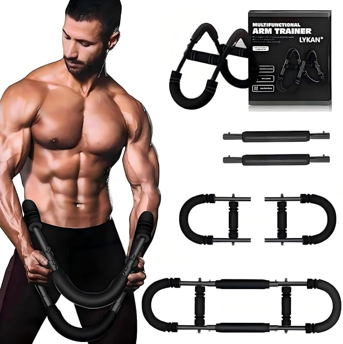 LYKAN Twister Arm Trainer, 40-100lb Adjustable Chest Workout Equipment, Arm Trainer, Twister Arm Trainer, Portable Power Twister Bar, Detachable Design Fitness Anywhere