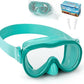 Kids Swim Goggles 180° Snorkel Diving Mask with Nose Cover, Anti-Fog Kids Swimming Goggles with Elastic Fabric Strap for Kids Boys Girls