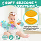 Baby Toys 0 to 12 Months, Musical Stuffed Animal Activity Soft Toys with Multi-Sensory Crinkle, Rattle and Textures, Infant Tummy Time Toys for Newborn Boys, Seahorse, Blue
