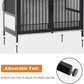 MCombo Furniture Style Dog Crate with Storage Shelves, Heavy Duty Wooden Dog Cage End Table, Triple Doors Pet House Indoor, 1368 (White)