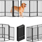 Full Metal Freestanding Dog Gate with Door, 36''Height Foldable Pet Dog Fence for Indoor & Outdoor, 8 Panels Extra Wide Free Standing TallDog Gates for Doorways,House,Stairs,Porch,Deck,Yard