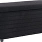 Kmax Storage Bench Faux Fur Entryway Bench Upholstered Ottoman Bench for Bedroom Living Room Hallway, Black