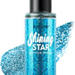 Body Glitter Spray & Glitter Hairspray - Ultra Shiny, Long - Lasting, Quick - Dry & Waterproof. Clog - Resistant Nozzle. Perfect for Parties, Dances and All Glamourous Occasions Bule