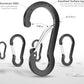 sprookber 3.2 Inch Aluminum Carabiner Clips D Ring, Caribeaner Spring Snap Hook with Keychain for Camping, Hiking, Gym & Outdoor Gear, Set of 10