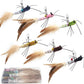 SONGWAY Insect Cat Toys with Feather - 6 Pieces Cat Worm Toy Refills, Cat Toy Wand Attachments, Worm Cat Toys, Interactive Toys for Indoor Cats Kittens