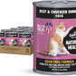 Dave's Pet Food Grain Free Wet Cat Food Pate (Beef & Chicken), Made in USA Naturally Healthy Canned, 12.5 oz Cans (12 Pack)