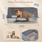 Stainless Steel Litter Box with Lid, 23.5" L x 15.8" W x 10.5" H, Large Metal Cat Box for Big Cats, High Sided Kitty Litter Box with Scoop & Pee Pads, Non-Sticky, Anti-Leakage, Easy to Clean (Gray)