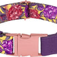 AirTag Dog Collar for Small Medium Large Breed - Adjustable Cute Pattern Dog Collar with Airtag Holder - Soft Leather Tracker GPS Apple Air Tag Pet Collars (Small, 12"-15" Neck Fit, Peonies)
