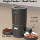 Dual Automatic Cat Feeder 2 Cats,6 Meals/Day,12 Portions/Meal,4.2L Dual Power Double Bowls Feeder,Dry Food Auto Pet Dispenser,10S Voice Record,Flexible Schedule Timer (Black,Stainless Dual Bowls)