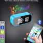 AFK Digital Alarm Clock with Bluetooth Speaker,Desk Clock for Bedrooms,Small Table Clock with Dual Alarms,Snooze,Dimmable LED Display.