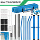 Portable Volleyball Net 5-Height Adjustable for Backyard with Widened Base, Tetoron Net, 6 Metal Stakes and 4 Sandbags, 12ft/14ft Volleyball Practice Training Equipment with Carry Bag