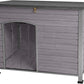 Indoor Outdoor Dog House,Anti-Chewing Iron Frame Dog Kennel,Wood Warm Pets Home,Weatherproof Outside Shelter