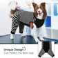 Kuoser Dog Recovery Suit, Anti Licking Dogs Rear Leg Sleeve, Abdominal Dog Surgical Suit with Pants Cover Protect Wounds, Dogs Elbow Protector Soft Pet Surgery Onesie Cone Alternative, Black 2XL
