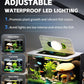 2.5 Gallon Fish Tank Small Aquarium Starter Kit with Hidden Filtration, 3 Color Light, Self Cleaning Nano Tank for Betta, Shrimp, Guppy, Angelfish