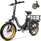 Folding Electric Bike for Adults with Peak 1000W Motor, 48V 20AH Battery up to 30MPH 80 Miles, 20" Fat Tire All Terrain Ebike, Front Suspension 7-Speed Commuter E Bike, Step-Thru, UL Certified