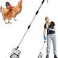Metal Large Chicken Poop Scooper,3-in-1 Detachable Chicken Coop Scoop with Stainless Steel Telescopic Handle(22-41.9in),Multifunctional Metal Litter Scoop for Pooper Scooper
