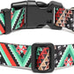 Mercano Adjustable Dog Collar - Special Design Patterns, Soft Nylon Comfortable Durable Pet Collar for Small Medium Large Dogs (M, Ethnic Green)