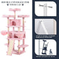 Allewie 68 Inches Cat Tree/House and Towers for Big Feline/Scratching Post/Multi-Level Large Kitty Climbing Tree with Condo/Pink