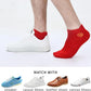 Men's Red Socks Ankle Socks Comfortable White/Black Casual With Heel Tab,Chinese New Year Socks, Size 6-10 (6 pairs)