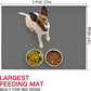 32" x 24" Large Pet Food Mat, Silicone Dog Mats for Food and Water, Nonslip Pet Feeding Mats for Floors,Dog Cat Bowl Mat with Raised Edges, Gray Blue