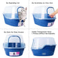 petphabet Covered Litter Box, Jumbo Hooded Cat Litter Box Holds Up to Two Small Cats Simultaneously,Extra Large (Navy Blue)…