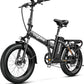 1000W Folding Electric Bike, 48V 20AH Large Removable Battery E Bike, 30+MPH, 80 Miles Max Range, 20" Fat Tire Electric Bike for Adults, Adult Electric Bicycles for Commute Beach Snow