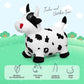 EVERICH TOY Bouncy Horse Cow Toys, Inflatable Bouncing Animal Hopping Toys, Outdoor Indoor Ride on Bouncer, Boys Girls Birthday Gift for 18 Month 2 3 4 5 6 Year Old Kid- Plush Cow Toy
