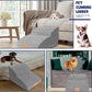 Topmart High Density Extended Foam Dog Ramp&Steps 2 Tiers,11.8" High,Non-Slip Dog Stairs,Soft Foam Pet Ladder with Waterproof Cover,Best for Injured,Older Cats,Pets with Joint Pain